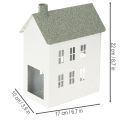 Dekohaus Weiss Metall Hausform mit Fenstern und Schornstein 22cm | Floristik24.ch