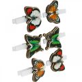 Floristik24 Dekoklammer Schmetterling, Geschenkdeko, Frühling, Schmetterlinge aus Holz 6St