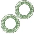 Floristik24 Grüner Kranz aus Metall-Drahtgeflecht 19 cm für kreative Dekorationen, 2 Stück