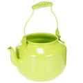 Floristik24 Dekorative Teekanne aus Metall, apfelgrün, Ø12 cm, Blumenvase für Innenbereich