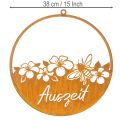 Dekoring aus Metall Ø38cm mit Edelrost-Patina und Blumenmotiv „Auszeit“ | Floristik24.ch