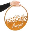 Dekoring aus Metall Ø38cm mit Edelrost-Patina und Blumenmotiv „Auszeit“ | Floristik24.ch