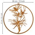 Dekoring Metall Ø38cm Edelrost Kiefernzweig Wanddeko | Floristik24.ch