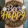 Floristik24 Dekoschild Biene „Bee Happy“ Sommerdeko Holz 31×18cm 2St