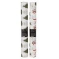 Dekostoff Weihnachten Meterware 35x120cm 2 Rollen mit Tannenbäumen und Schleifen | Floristik24.ch
