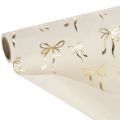 Tischband aus Polyester 120x35 cm mit goldenen Schleifenmotiven Beige Creme | Floristik24.ch