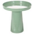 Floristik24 Dekoteller Metall grün 20 cm mit rundem Fuss für Blumenarrangements