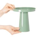 Dekoteller Metall grün 20 cm mit rundem Fuss für Blumenarrangements | Floristik24.ch