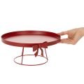 Dekotablett Set aus Metall mit Schleife in Rot 30 cm und 25 cm | Floristik24.ch