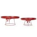 Dekotablett Set aus Metall mit Schleife in Rot 30 cm und 25 cm | Floristik24.ch