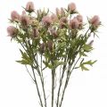 Floristik24 Distel Künstliche Stielblume Rosa 10 Blütenköpfe 68cm 3St