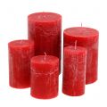 Floristik24 Durchgefärbte Kerzen Rot unterschiedliche Größen