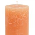 Floristik24 Durchgefärbte Kerzen Orange Peach Stumpenkerzen 60×100mm 4St