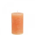 Floristik24 Durchgefärbte Kerzen Orange Peach Stumpenkerzen 60×100mm 4St