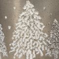 Deko-Eimer aus Zink mit Tannenmotiv und Holzgriff 13 cm | Floristik24.ch