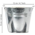 Eimer aus Zink Ø12cm H10cm mit Holzgriff für Dekoration, Set mit 8 Stück | Floristik24.ch