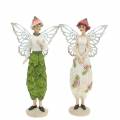 Floristik24 Deko-Figur Elfe Elfenpaar Weiß, Rosa, Grün H20cm 2St