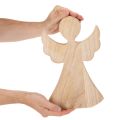 Holzengel Dekofigur 30 cm aus hellem Naturholz für Innenbereich | Floristik24.ch
