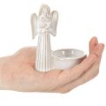 Engelsfigur mit Teelichthalter aus weisser Keramik 10cm 3er-Set | Floristik24.ch
