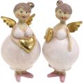 Floristik24 Rosa Engel mit Herz Deko Figur Weihnachtsdeko 7×6×14cm 2St