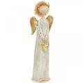 Floristik24 Deko Figur Engel mit Herz Gold Weihnachtsengel 11,5×7,5×37cm