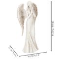 Engel Figur stehend betend 36 cm weiss Kunststein | Floristik24.ch