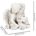 Engelskulptur Kinderengel Paar mit Herz 24 cm Grau Creme | Floristik24.ch
