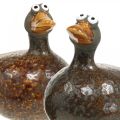 Floristik24 Deko Enten Keramik Figur Frühlingsdeko 12,5cm Braun 2St