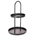 Floristik24 Metall Etagere rund 58 cm schwarz doppelt geschichtet für Dekoration im Innenbereich