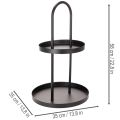 Metall Etagere rund 58 cm schwarz doppelt geschichtet für Dekoration im Innenbereich | Floristik24.ch
