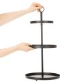 Etagere dreistöckig Metall Rund 61 cm Schwarz für Tischdekoration | Floristik24.ch