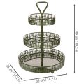 Metall-Etagere mit Tannenmuster, 3 Etagen, Grün, Ø 36 cm, H 49 cm | Floristik24.ch