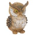 Floristik24 Eulenfigur aus Polyresin, sitzend, 11 cm hoch, braun-weiss