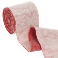 Wollfilzband 150 mm x 5 m, zweifarbig Weiss/Rot als Topfband | Floristik24.ch