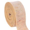 Floristik24 Filzband aus reiner Wolle als zweifarbiges Topfband, Orange/Mehrfarbig, 7,5 cm breit, 5 m lang
