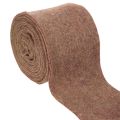 Floristik24 Wollfilzband zweifarbig, 15 cm x 5 m, Lila und Hellbraun, als Topfband