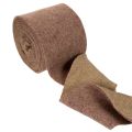 Wollfilzband zweifarbig, 15 cm x 5 m, Lila und Hellbraun, als Topfband | Floristik24.ch