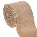 Floristik24 Wollfilzband zweifarbig Braun-Weiss, 15 cm breit, 5 m, als Topfband und für Floristik
