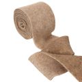 Wollfilzband zweifarbig Braun-Weiss, 15 cm breit, 5 m, als Topfband und für Floristik | Floristik24.ch