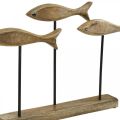 Floristik24 Maritime Deko, Dekoskulptur, Holzfische auf Standfuß Naturfarben, Schwarz H30cm L45cm