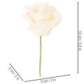 Künstliche Rose cremefarbig 10 cm Blüte auf Drahtstiel 100 Stück | Floristik24.ch