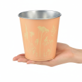 Blumentopf Metall Übertopf Ø11,5cm H11,5cm Pfirsich Gelb für Tisch- und Fensterdekoration | Floristik24.ch