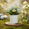 Metall-Übertopf mit Pusteblumen-Motiv Weiss Ø9,5cm H11cm | Floristik24.ch
