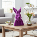 Hasenbüste Denkend Beflockt Violett 16,5×13×27 cm Osterdekoration | Floristik24.ch
