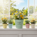 Blumentopf Metall Vintage Design Mintgrün Ø21,5×H16,5cm Innen- und Aussendekoration | Floristik24.ch