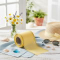 Dekorband Gelb mit Goldrand 100mm x 25m aus Acetat und Polyester für Floristik und Dekoration | Floristik24.ch