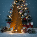 Windlicht Tannenbäume aus Metall, Edelrost, H46cm B25,5cm, Weihnachtsdeko | Floristik24.ch