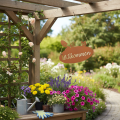 Willkommen Schild Metall Rostoptik 28,5x15cm mit Gartendeko-Motiv, 3 Stück | Floristik24.ch