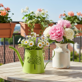 Deko-Giesskanne Metall mit Pusteblumen-Muster Grün, H12cm, 2er Set | Floristik24.ch