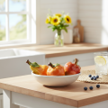 Künstliches Obst Set aus Keramik Apfel und Birne Herbstdeko 12 cm 3-teilig | Floristik24.ch